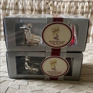 Silver color Reindeer Place Card Holders two sets of 4.